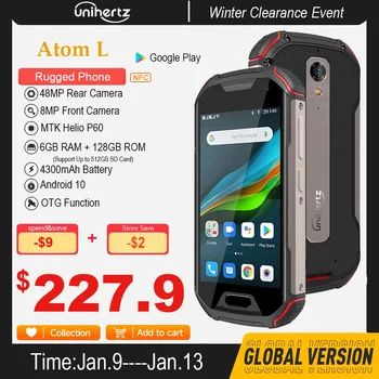 Unihertz Atom L Robustní Vodotěsné Odemčené 6GB, 128GB Smartphone Android 11 Mobil 8MP 48MP Dual Sim NFC Mobilní Telefony