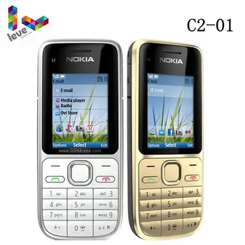 Originální Nokia C2 C2-01 Unlocked GSM Mobilní Telefon angličtině a hebrejštině, Podporu Klávesnice Logo Na Tlačítko Použít mobilní Telefony