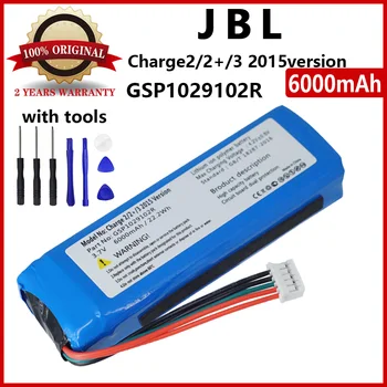 100% Real 6000mAh GSP1029102R Baterie pro JBL Charge 2 Plus,Náboj 2+,nabíjení 3 2015 Verze P763098 GSP1029102 Baterie +Nářadí