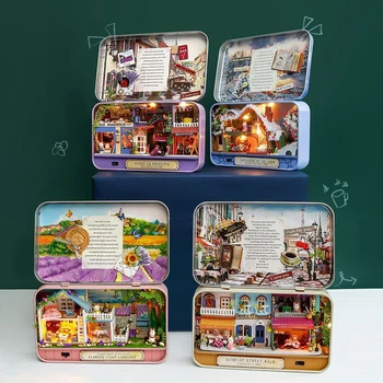 Diy Dům Box Theater Miniaturní Dollhouse Kit Roombox Sestavit Malý Dům Panenky, Nábytek, Vánoční Dárky, Hračky Pro Děti Casa