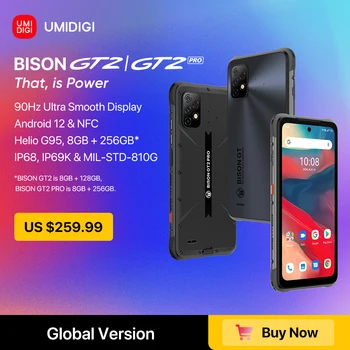 UMIDIGI BISON GT2/GT2 PRO Android 12 Robustní Smartphone IP68 IP69K 128GB 256GB 90Hz Helio G95 NFC 6.5