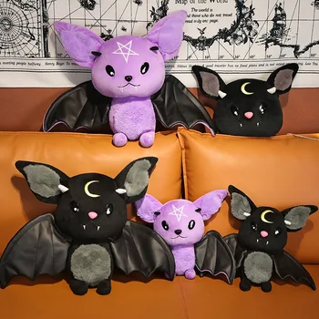30CM/45CM Dark Série Bat Plyšové Hračky, Pět-špičaté Hvězdy a Měsíc Panenky, Plyšové Halloween dětské Plyšové Hračky