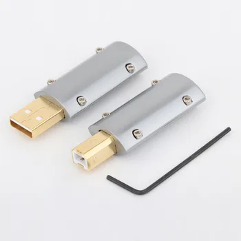 Monosaudio A50G/B50G 24K zlacené USB2.0 Konektor USB Konektor DIY Hi Fi USB Kabel, Pozlacený Bronz USB Shell