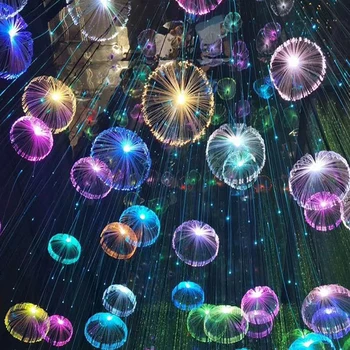 Venkovní Optický Medúzy String Světlo 60/80CM Vánoční Pampeliška Víla Garland Světla Party Zahrada, Terasa Strom Závěsné Svítidlo