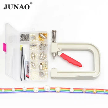 JUNAO 10 Plísní Pearl Nastavení Stroje Drahokamu Pearl Aplikátor Nýtovačka Bílé Perlové Korálky, Kterým Stroj pro DIY Oblečení