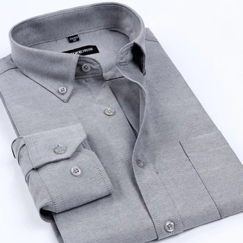 Muži Tričko Formální Nový Příchod Oxford Značka Pánské Šaty, Košile Muži Non-Iron Plná Barva Business Klasický Styl Oblečení Pro Muže