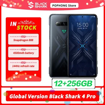 Black Shark 4 Pro Globální Verzi 12GB 256GB Herní Mobilní Telefon 6.67 palcový 144Hz AMOLED Snapdragon 888 Octa Core 120W Rychlé Nabíjení