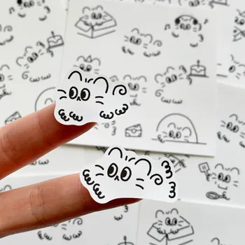 kreslená kočka samolepky Kawaii Skic Scrapbooking Diy Koláže Šablony mobilního telefonu Dekorativní Samolepka z PVC, nepromokavý