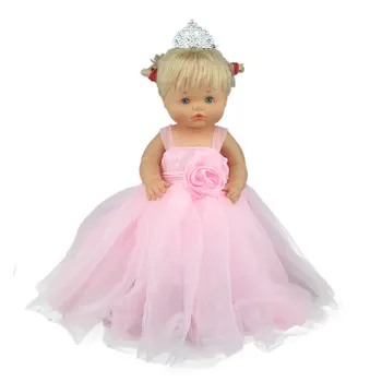 Elegantní Růžové Svatební Šaty Pro Nenuco 42 cm Panenku 17 Palců Dítě Dívka Panenku Šaty
