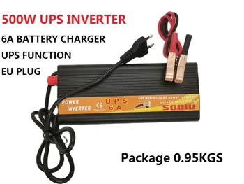 UPS Power Inverter Modifikovaná sinusoida 500W DC 12V do AC 220V auto Měnič Tiché A Rychlé Nabití Baterie 6A Napájení