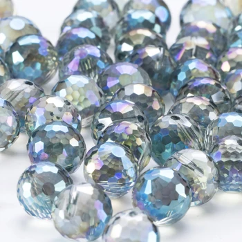 8 10MM Kulaté Skleněné Korálky Rakousko Crystal Boční Otvor 128 Tváří Míč Korálky Pro DIY Náhrdelník Šperky Ruční Výrobu Řemesla Příslušenství