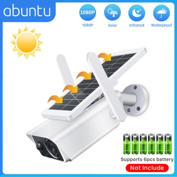 ABUNTU 1080P Solární Kamera, Wifi, Dobíjecí Baterie, Solární Kamera, Solární Auto Sledování Noční Barevné Vidění Bezpečnostní Kamery