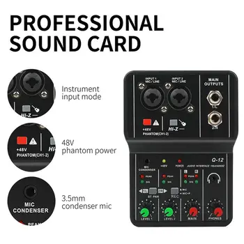 Univerzální Profesionální Audio Rozhraní Zvukové Karty Usb Disk-zdarma Přenosný Mini 2-way Mixer Pro Studiové Zpěv Počítač Nahrávání