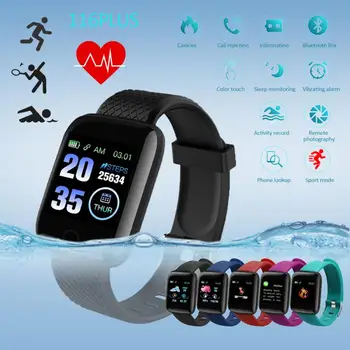 2022 116 PLUS Chytré Hodinky Muži Ženy Srdeční Frekvence Monitoru Fitness Tracker Náramek Hodinky Volání Bluetooth Vodotěsné Sportovní Smartwatch