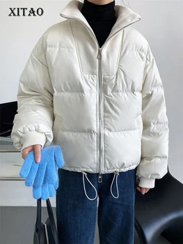 XITAO Krátké, Ležérní Dámské Dolů Kabáty jednobarevné Jednoduchost Zip Pletení Splétání Límcem Jednoduchost v Teple WLD13187