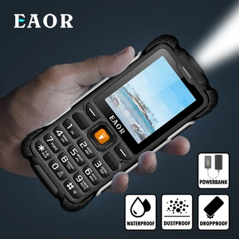 EAOR 2G Robustní Telefon 3000mAh Power Bank Dlouhá Pohotovostní IP68 Voda/Prach-důkaz tlačítkové Telefony Pochodeň Klávesnice, Telefony jsou Vybaveny Telefony