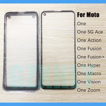 10Pcs/Lot Přední Sklo Pro Motorola Moto Jednu Akci 5G Ace Hyper Makro Zoom Vision Fusion Plus Dotykový Displej LCD Vnějšího krycího skla Panelu