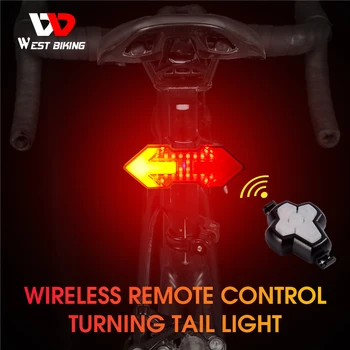 WEST CYKLISTIKA Kolo Zase Signál Dálkového Ovládání jízdních Kol, Směrové MTB Zadní LED Světlo, USB Dobíjecí jízda na Kole zadní Světlo