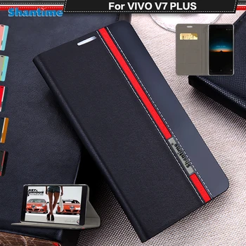 Kniha Případ Pro Vivo V7 Plus Luxusní PU Kožená Peněženka Flip Kryt Pro Vivo V7 Plus Křemíku Měkký Zadní Kryt