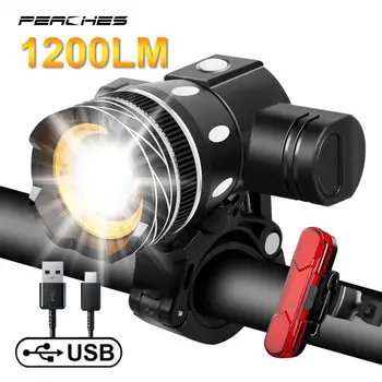 1200LM T6 Bike Light Set USB Dobíjecí Lampa Nastavitelný Kolo Lucerna MTB Horské Silniční Cyklistika Svítilnu Bike Příslušenství