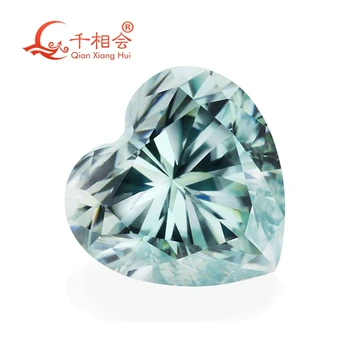 světle a tmavě modré barvy srdce tvar dia mond snížit moissanite volné klenot kámen pro šperky qianxianghui