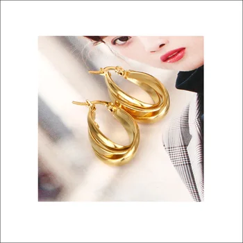 Zlatá barva Nerezové oceli hoop Náušnice pro ženy, Dámy dárky, Nový tvar velkoobchod módní ocelové Ucho Šperky 2020 HORKÉ