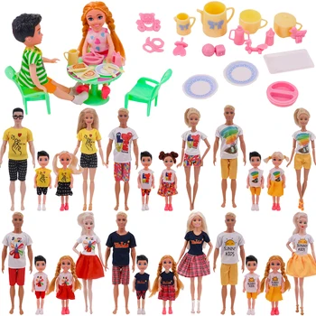 Kelly Family Panenku, Oblečení, Nábytek, Mini Kuchyně, Jídlo Simulace Hračky Pro 11.8 Inch Barbíny,4 Palcový Krásné Panenky,Hračky, Příslušenství