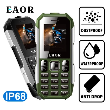 EAOR Funkce Telefonu IP68 Robustní Telefon Vodotěsný Prachotěsný Klávesnice Telefonu Dual SIM 3000mAh Velká Baterie, Push-tlačítko Telefon s Torch