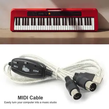MIDI do USB-Rozhraní Kabelový Adaptér pro Klávesnice, Elektronické Bicí Hudební Konvertor PC na Hudbu Klávesnice MIDI USB Kabel