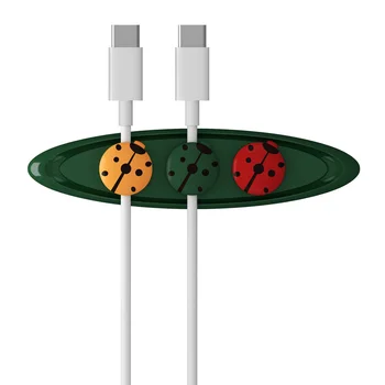 Beruška Magnetický Kabel Organizátor Power Data Kabel Management, Držák Home Office Desktop USB Kabel Spony, Lepidlo, 3 Přezky