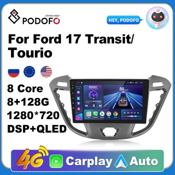 Podofo 2 Din Auto Multimediální Přehrávač Carplay Android 11 WIFI GPS Navigace Pro Ford Transit Tourneo 2017 hlavní Jednotky Č. 2din