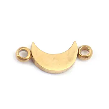 5 Ks Nové Nerezové Oceli Konektory Gold Moon Kouzlo Pro Náramek Šperky Zjištění Tvorby DIY Ručně vyráběné Dodávky 10mm x 4mm