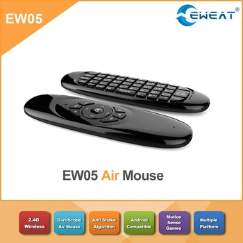 Gyroskop Fly Air Mouse EW05 C120 Herní klávesnice Android Dálkové Ovládání 2,4 Ghz Bezdrátové Herní Klávesnice Pro Smart Tv Box Mini PC
