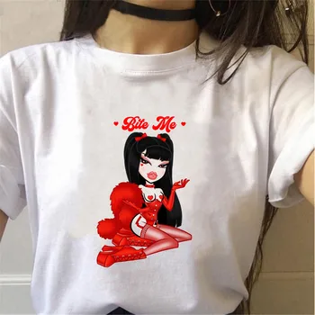 Estetické y2k topy ženy karikatury bratz t-shirt, tričko femme letní Harajuku Uzzlang tričko e dívka goth tričko kawaii oblečení