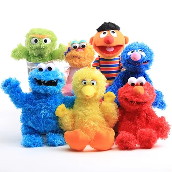 Sesame Street Plyšová Straně Loutkové Plushie Panenka Elmo, Keksík Cookie Velký Pták Oscar Zoe Vzdělávací Hračka Dárek Pro Děti Děti Narozeniny