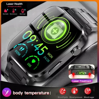 Hladinu Cukru v krvi Chytré Hodinky Muži Laserem Asistovaná Terapie Tři Vysoký Krevní Tlak Monitor IP68 Vodotěsné Smartwatch Ženy Pro Xiaomi