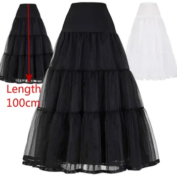 Vintage Šaty Spodničky pro Svatební Retro Ženy Krinolína Svatební Doplňky v Černé, Bílé Dlouhé Spodničky Spodnička Plus Velikost