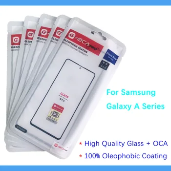 10ks (100% Oleofobní Povlak) Dotykový Displej Přední Vnější Sklo + OCA Pro Samsung Galaxy A10 A20 A30 A40 A50 A11 A21 A31 A41 A51