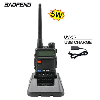 BAOFENG UV5R Šikovný Walkie Talkie 5W VHF UHF USB Šunka Amatérské obousměrné Rádiové Stanice PTT Vysílačky pro Baofeng UV-5R Hunting