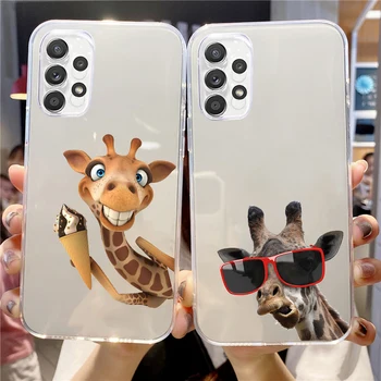 Žirafa zvířat, roztomilý a legrační jasné, telefon pouzdro pro Samsung Galaxy note S21 S20 S9 S30 A71 A51 S10 A50 S22 10 fe plus ultra