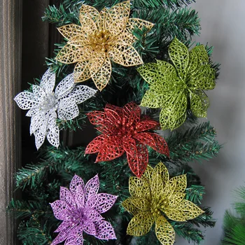 Třpytky Umělé Květiny, Vánoční Strom Ornament Dekorace Svatební Party Umělé Květiny Vánoční Vánoční Dekorace pro Domov