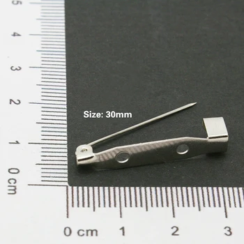 500pcs/lot Rhodium Plated Brož Pin Sponu Fingings 30mm Vhodné pro Náramek DH-FZC004-69