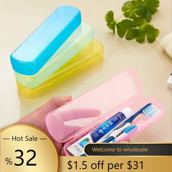 1KS Koupelnové Doplňky Přenosné Venkovní Cestovní Kartáček, zubní Pastu Úložný Box Pouze Prázdný Transparentní Candy Barvy