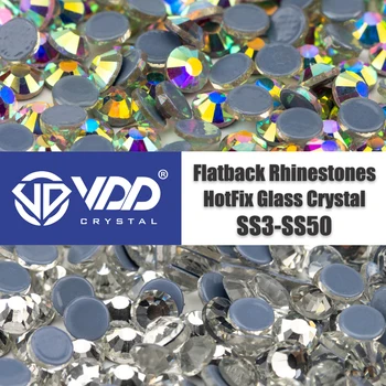 VDD SS3-SS50 AAAAA Vysoce Kvalitní Super Světlé Sklo Crystal opravy HotFix Kamínky Flatback Kamínky Pro DIY Nail Art Šaty Oblečení