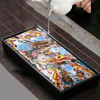 Wu Jin Shi měnící barvu čaje zásobník vody skladování nastavit Ujin Kámen zabarvit Keramický panel metr čajový set s Melaminu základnu.