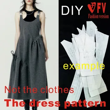 Šaty vzor ženy dlouhé vlny podvazkové sukně oblečení řezání a dělat výkresy 1:1 fyzický vzor BLQ-665