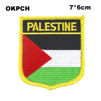 Palestina Vlajka Štít Tvar Výšivky Žehlička na Záplaty Viděl na Přenos Opravy, Šití Aplikací pro Oblečení Zpět Pack Cap