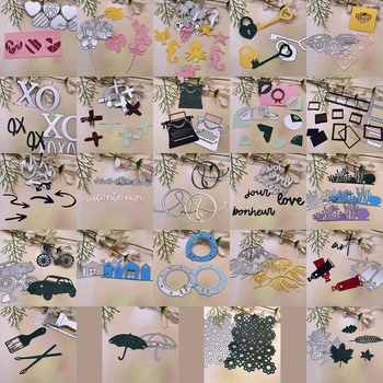 2022 Různé karty dekorace Kovové Řezací formy pro DIY Scrapbooking Album Papírové Karty Dekorativní Řemesla, Ražba lepíků