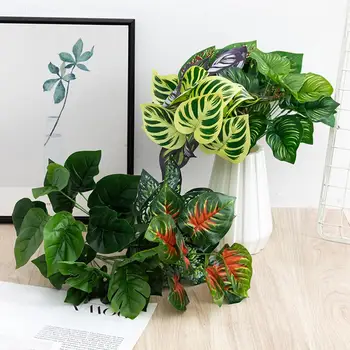 1 Zelené Umělé Rostliny, Větve Fantazie Simulaci Závodu Plastové Rostliny DIY Realistické Opustí Domov, Obchod Dekorace