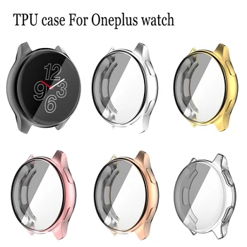 Anti-pokles Pokovování TPU pouzdro Pro Oneplus hodinky Ochranný Kryt Pro Oneplus watch Full Screen Protector Případů Rám Nárazníku Shell
